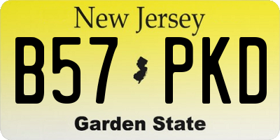 NJ license plate B57PKD