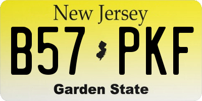 NJ license plate B57PKF