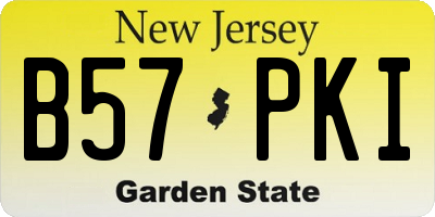 NJ license plate B57PKI
