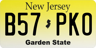 NJ license plate B57PKO