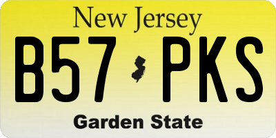 NJ license plate B57PKS