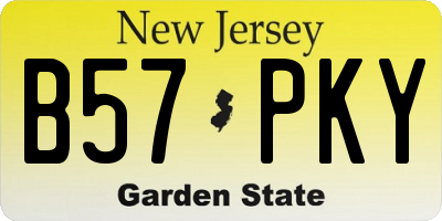 NJ license plate B57PKY