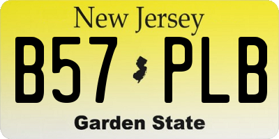 NJ license plate B57PLB