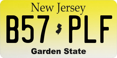 NJ license plate B57PLF