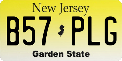 NJ license plate B57PLG
