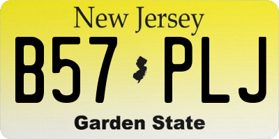 NJ license plate B57PLJ