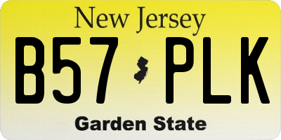 NJ license plate B57PLK
