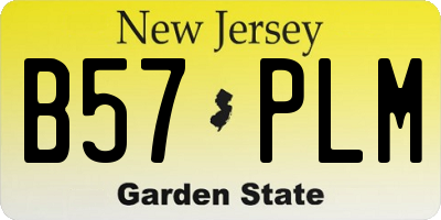 NJ license plate B57PLM