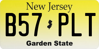 NJ license plate B57PLT