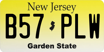 NJ license plate B57PLW