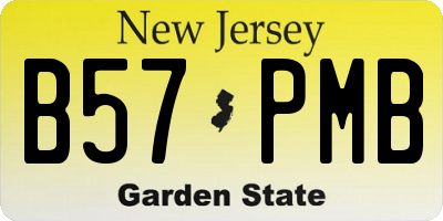 NJ license plate B57PMB