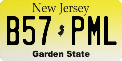 NJ license plate B57PML