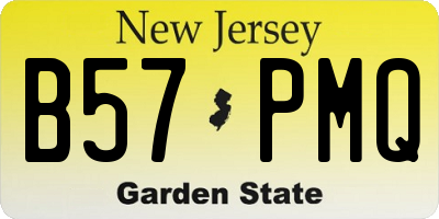 NJ license plate B57PMQ