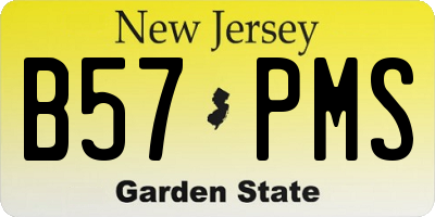 NJ license plate B57PMS