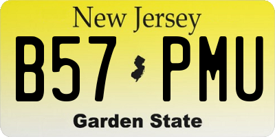 NJ license plate B57PMU