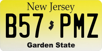 NJ license plate B57PMZ