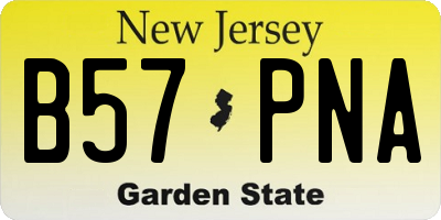 NJ license plate B57PNA