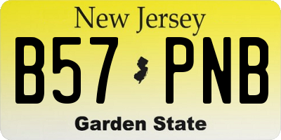 NJ license plate B57PNB