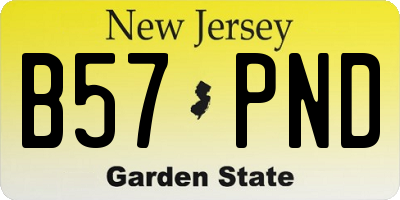 NJ license plate B57PND