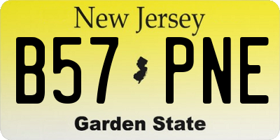 NJ license plate B57PNE
