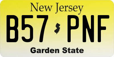 NJ license plate B57PNF