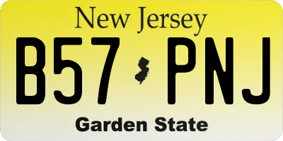 NJ license plate B57PNJ