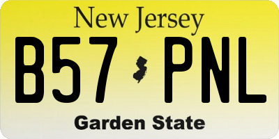 NJ license plate B57PNL
