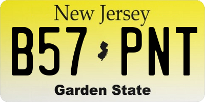 NJ license plate B57PNT