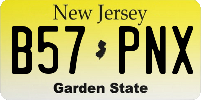 NJ license plate B57PNX