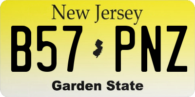 NJ license plate B57PNZ