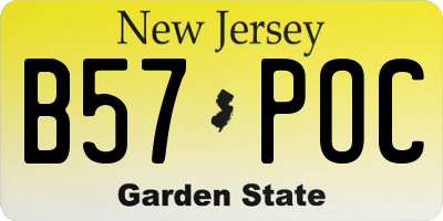 NJ license plate B57POC