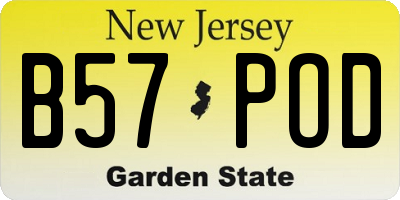 NJ license plate B57POD