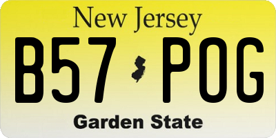NJ license plate B57POG