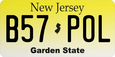 NJ license plate B57POL