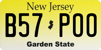 NJ license plate B57POO