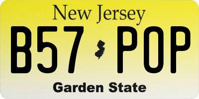 NJ license plate B57POP