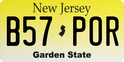 NJ license plate B57POR