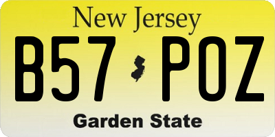 NJ license plate B57POZ