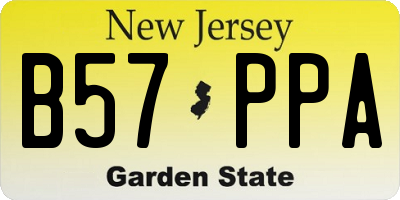 NJ license plate B57PPA