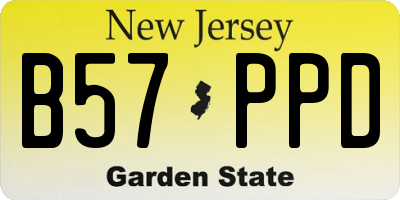 NJ license plate B57PPD
