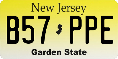 NJ license plate B57PPE