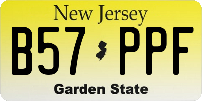NJ license plate B57PPF