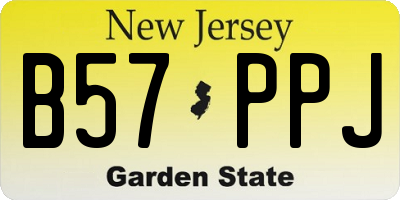 NJ license plate B57PPJ