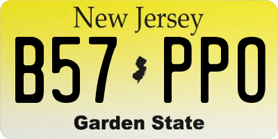 NJ license plate B57PPO