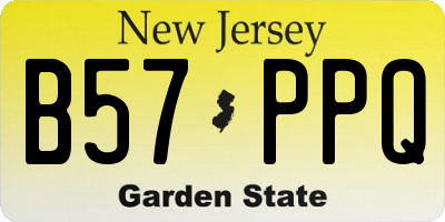 NJ license plate B57PPQ
