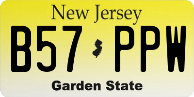 NJ license plate B57PPW