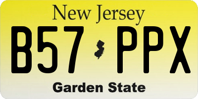 NJ license plate B57PPX