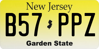 NJ license plate B57PPZ