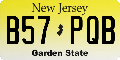 NJ license plate B57PQB