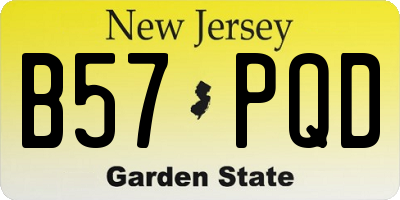 NJ license plate B57PQD